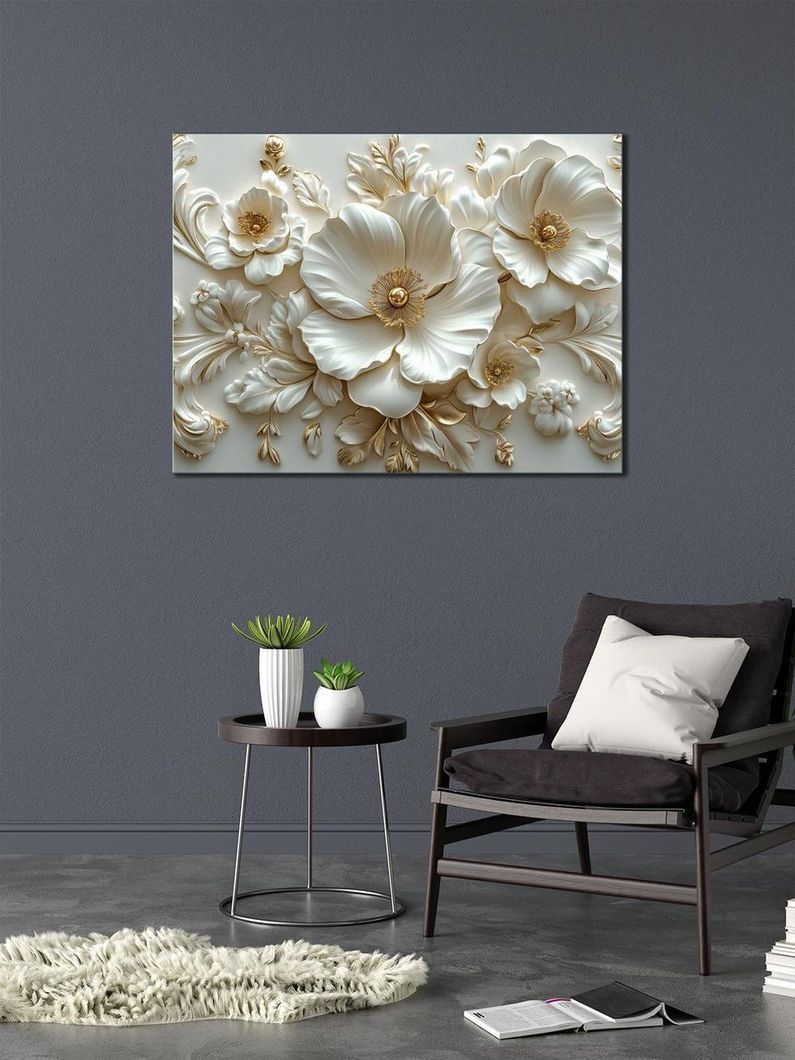 Картина на холсте МАKO "Ажурные цветы " 50x70 см MK10636_5070