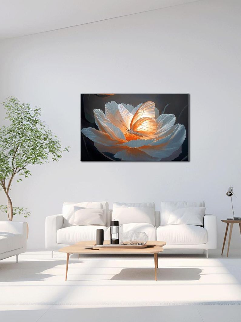 Картина на холсте МАKO " Бабочка на цветке " 60x100 см MK10545