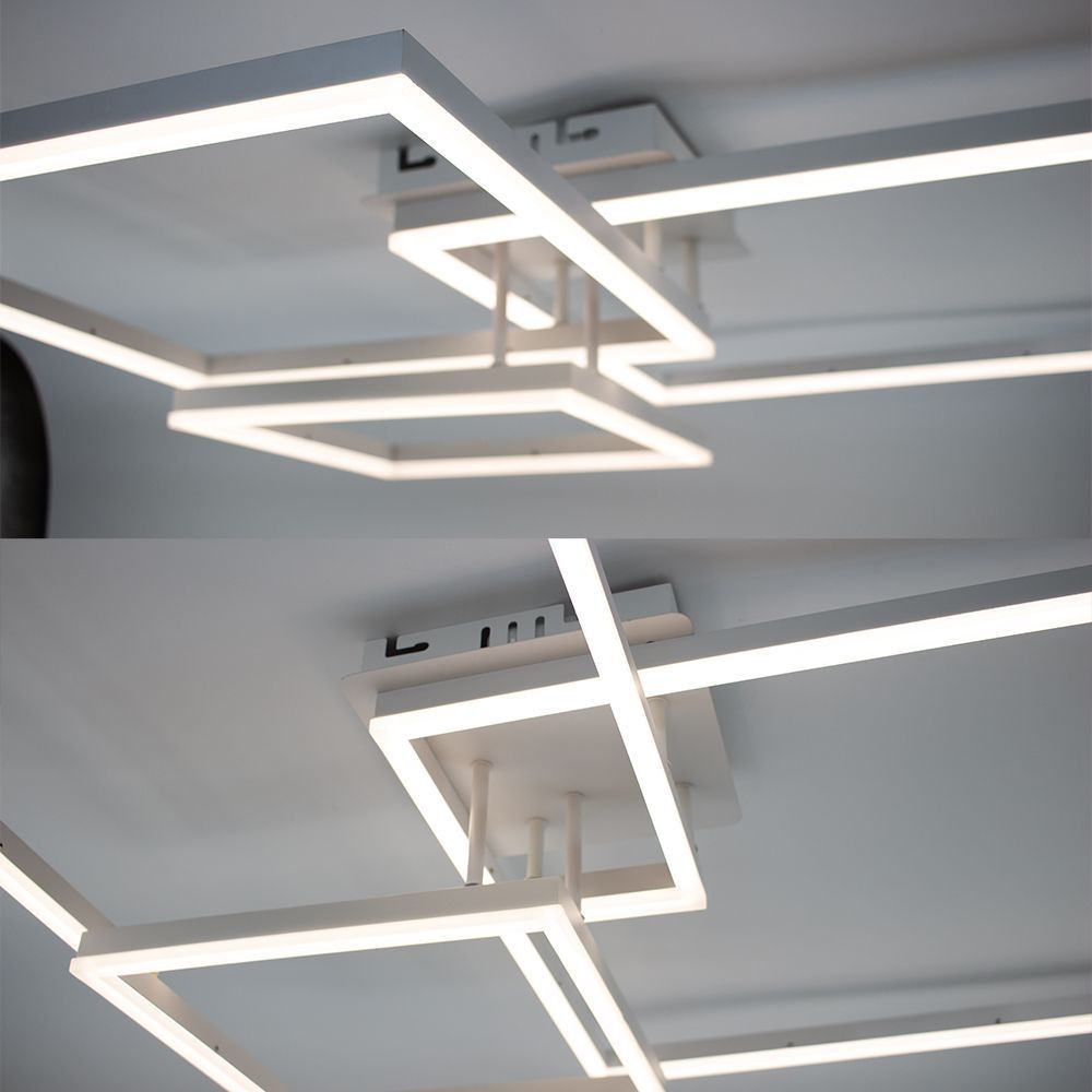 Керована світлодіодна люстра COCO 120W 3S-SMART-750x750x142-WHITE-220-IP20, Білий