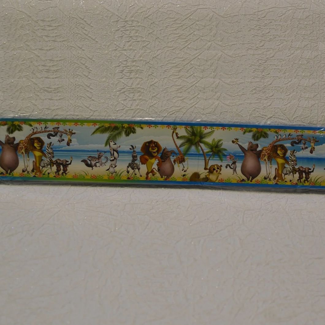 Бордюри для шпалер дитячі Мадагаскар ширина 5.5 см (104933), Разные цвета, Різні кольора