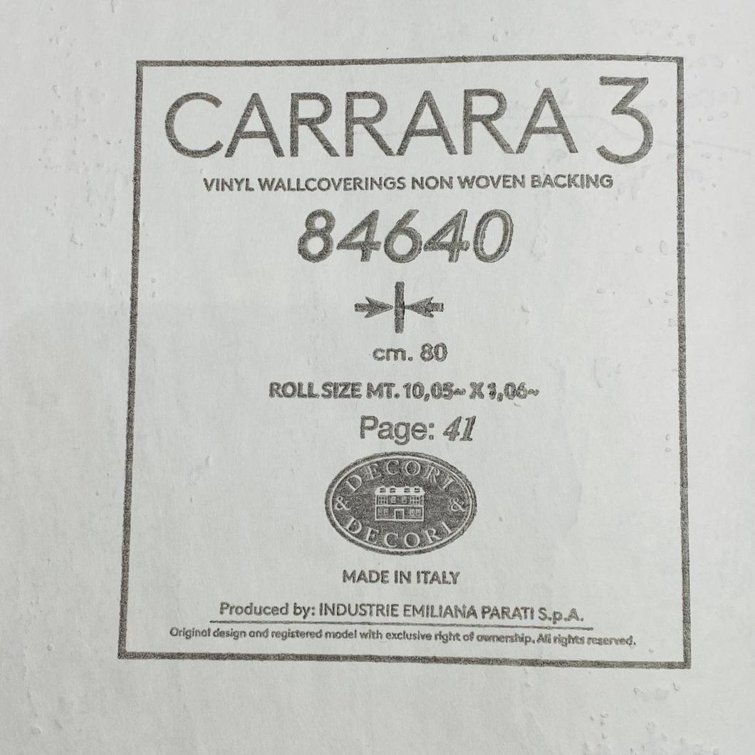 Шпалери вінілові на флізеліновій основі Emiliana Parati Carrara білий 1,06 х 10,05м (84640)