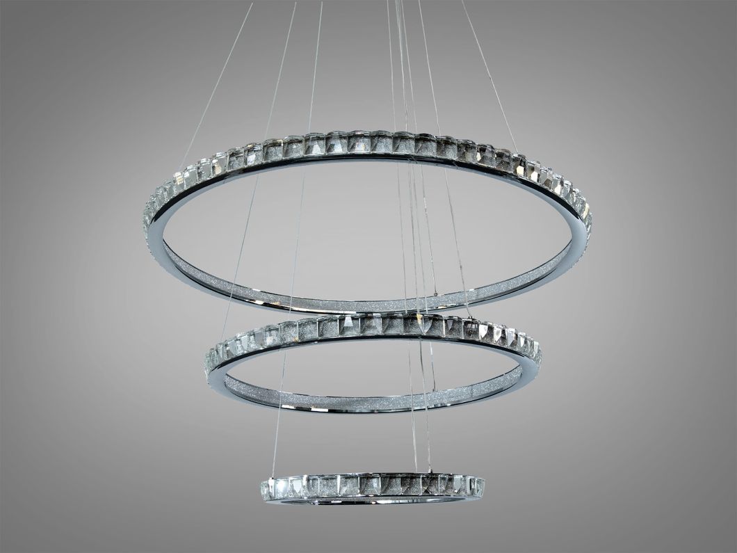 Подвесная LED люстра кольца белая 220 Вт 38-40 м&sup2;