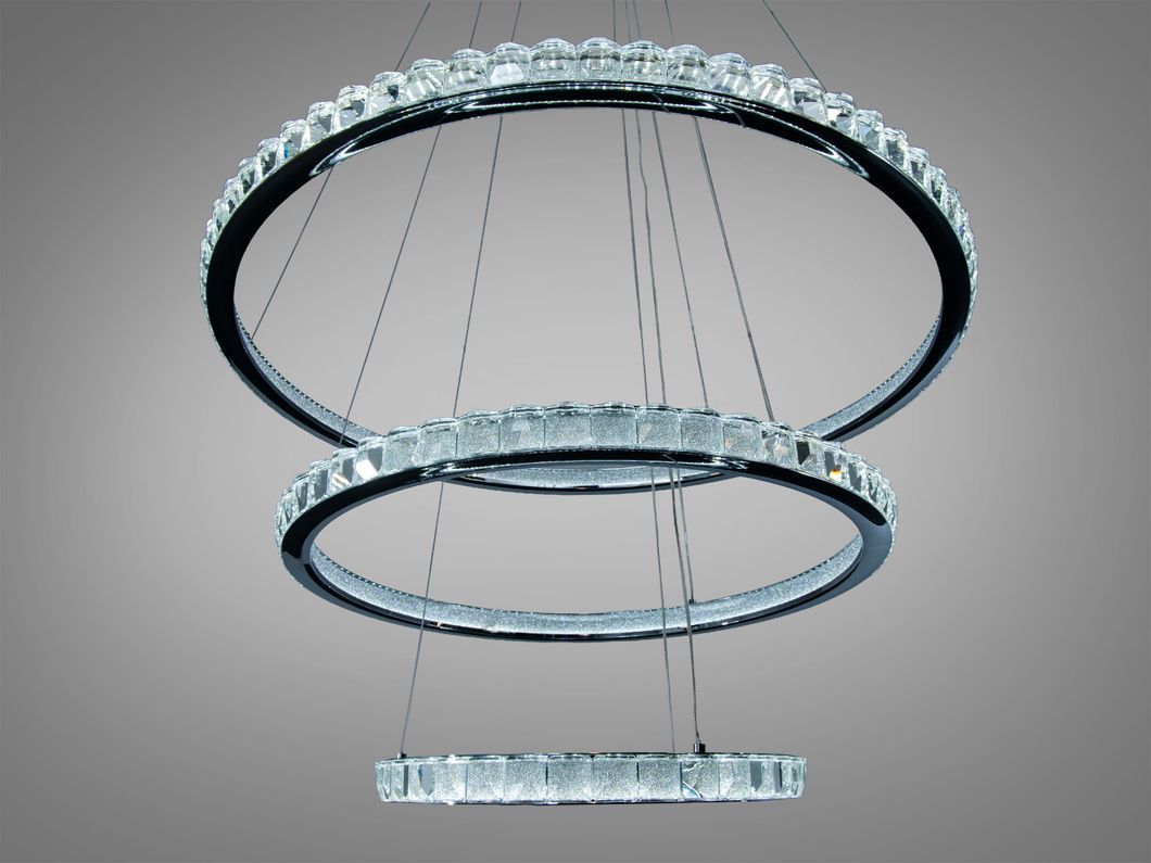 Подвесная LED люстра кольца белая 220 Вт 38-40 м&sup2;