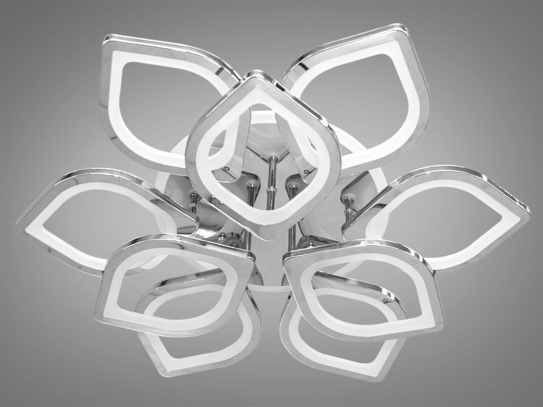 Потолочная люстра с диммером и LED подсветкой, цвет хром, 165W
