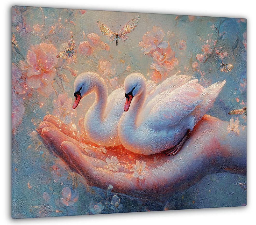Картина на холсте МАKO " Лебеди в ладонях " 50x70 см MK10582_5070