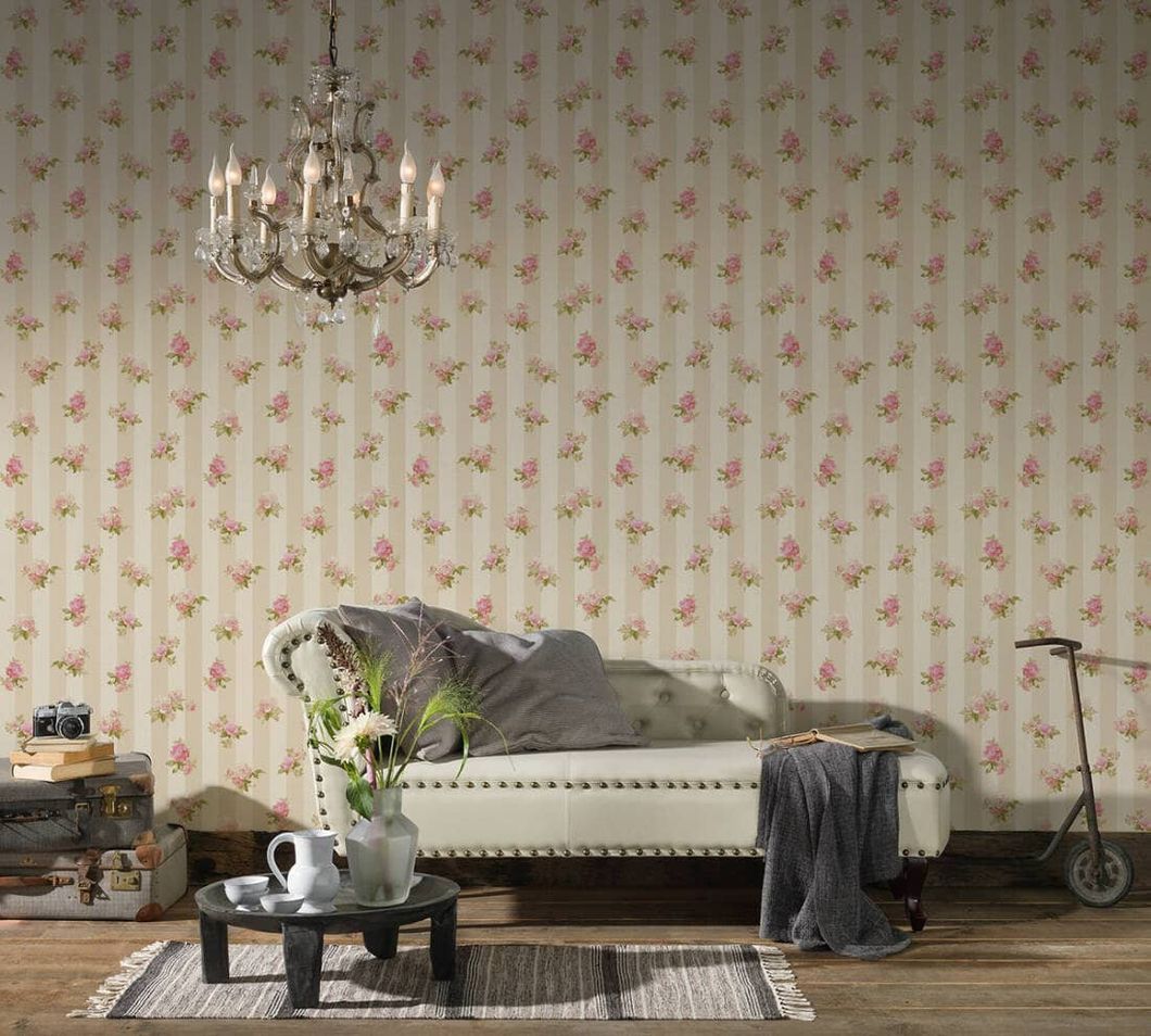 Обои виниловые на флизелиновой основе AS Creation Romantico бежевый 0,53 х 10,05м (30447-4)