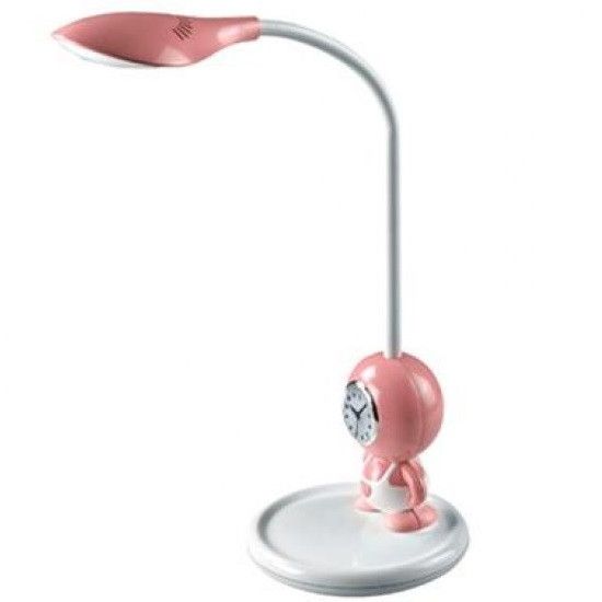 Світлодіодна Лампа настільна + годинник, Рожевий, Рожевий