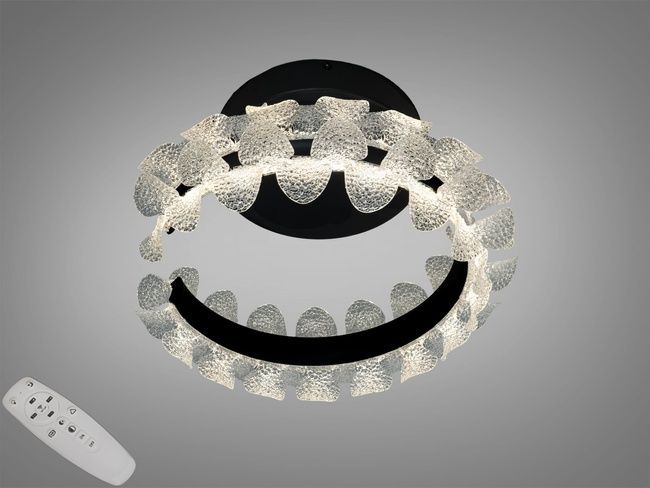 Стельова LED люстра чорна 40W з пультом 7м2