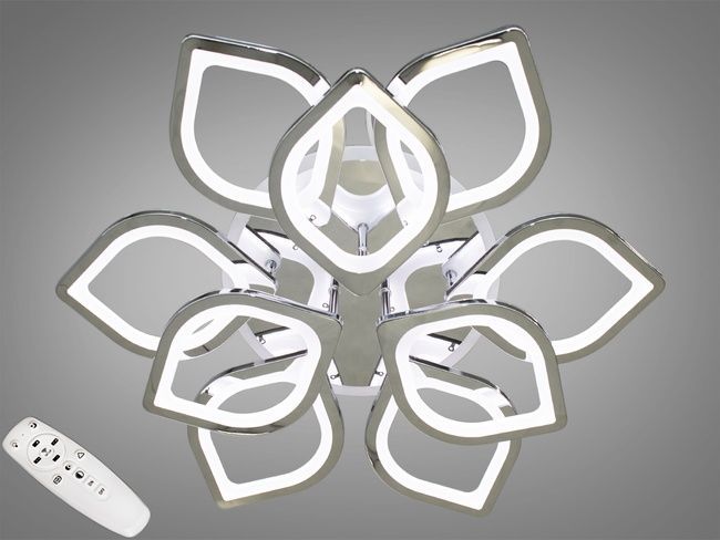 Стельова люстра з диммером і LED підсвічуванням, колір хром, 165W