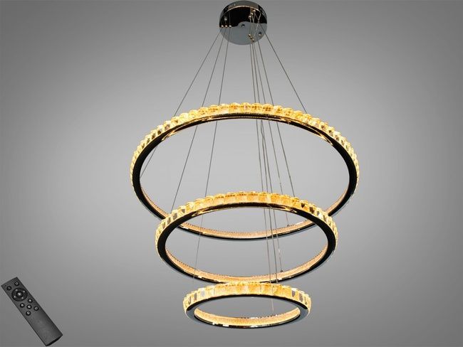 Підвісна LED люстра кільця біла 220 Вт 38-40 м&sup2;