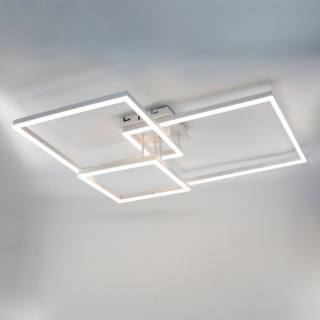 Керована світлодіодна люстра COCO 120W 3S-SMART-750x750x142-WHITE-220-IP20, Білий