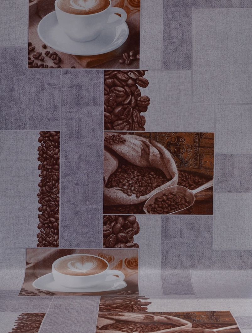 Обои влагостойкие на бумажной основе Шарм Кофе Декор серый 0,53 х 10,05м (105-06)
