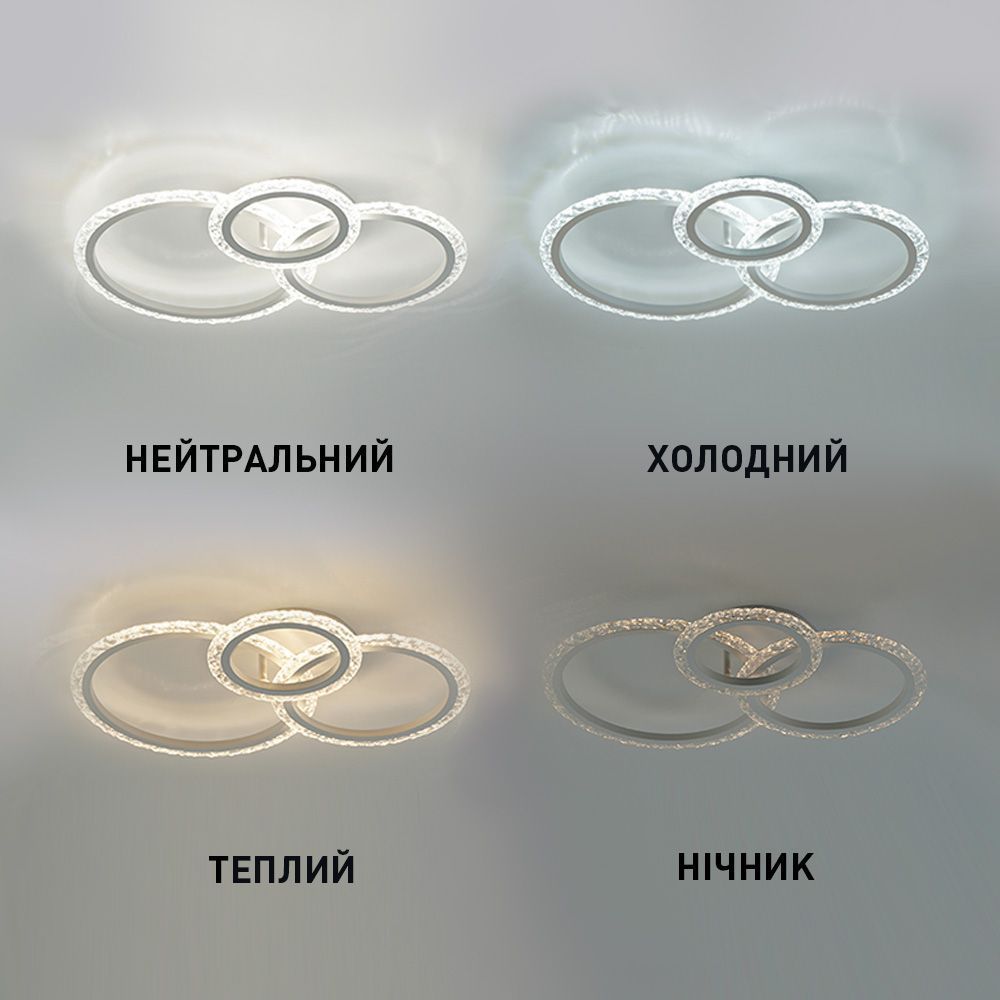 Смарт люстра управляемая светодиодная TRIO 3R 70 Вт 510x380x107 мм Белая, Білий