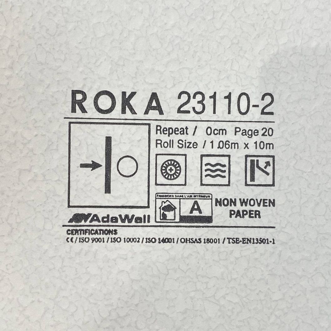 Шпалери вінілові на флізеліновій основі сірий Roka AdaWall 1,06 х 10м (23110-2)