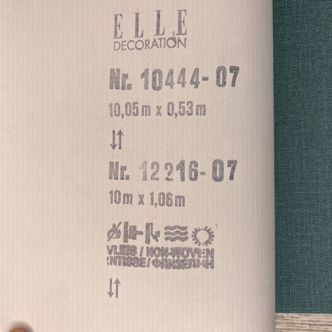 Обои виниловые на флизелиновой основе Erismann Elle 4 бирюзовый 1,06 х 10,05м (12216-07)