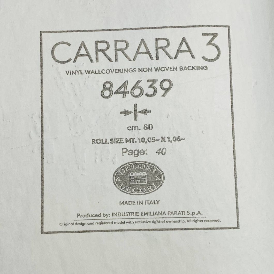 Обои виниловые на флизелиновой основе Emiliana Parati Carrara светло-серый 1,06 х 10,05м (84639)