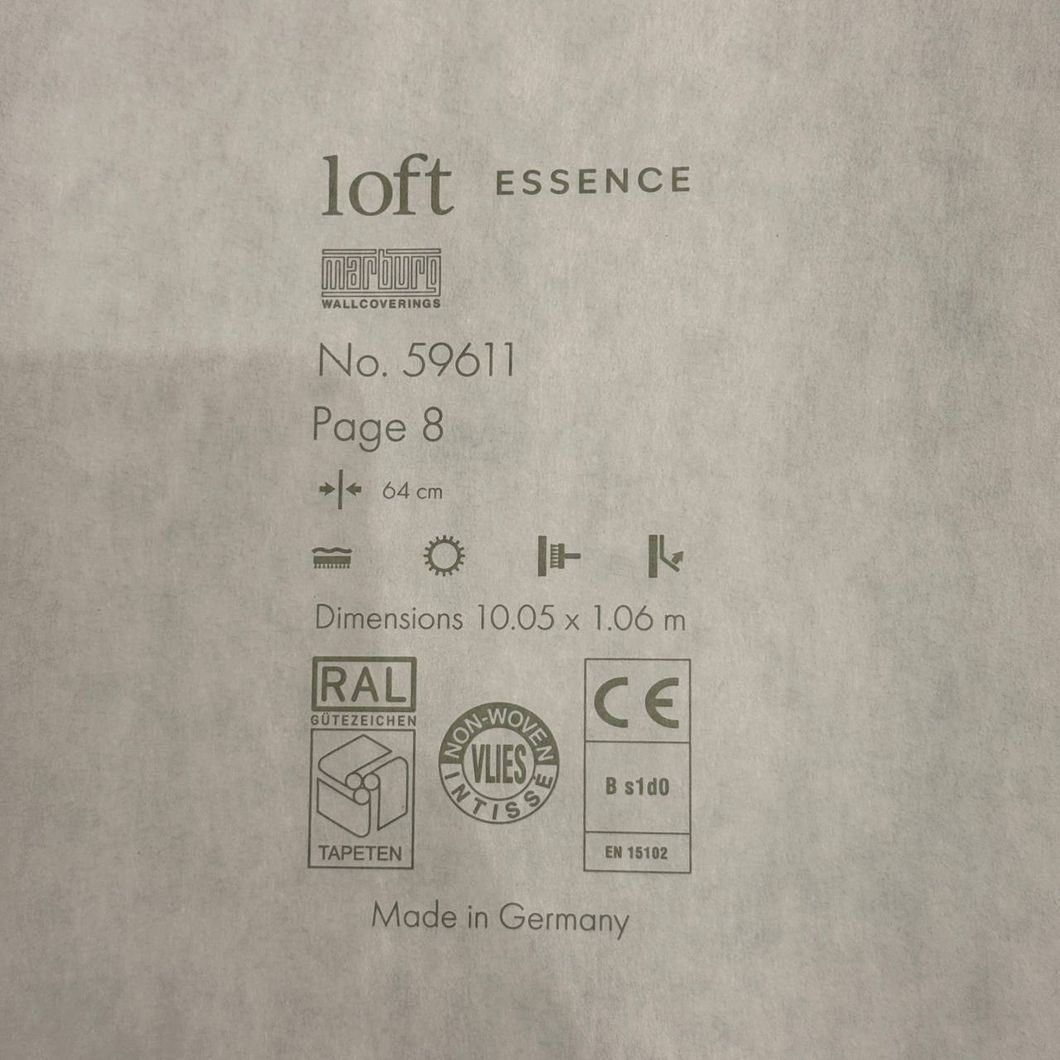 Шпалери вінілові на флізеліновій основі чорні Marburg Loft 1,06 х 10,05м (59611)