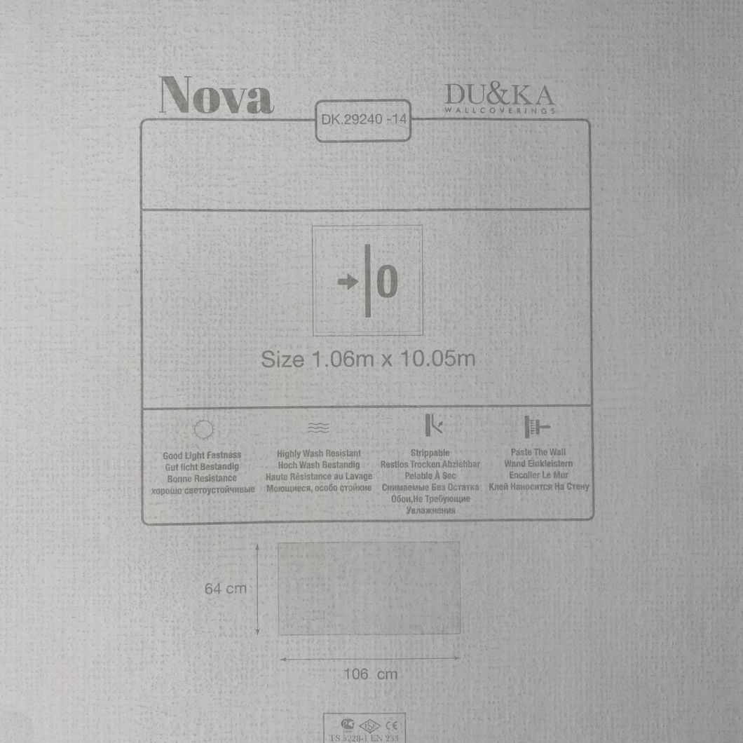 Обои виниловые на флизелиновой основе Duka Nova тёмно-серый 1,06 х 10,05м (29240-14)