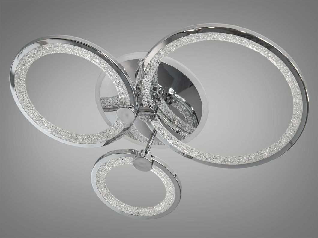 LED люстра з пультом, диммером і кольоровою підсвіткою, 70W, хром