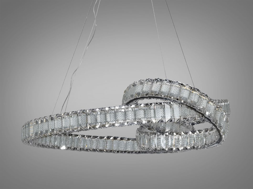 Люстра підвісна Diasha хром LED 92 Вт пульт 16 м&sup2;