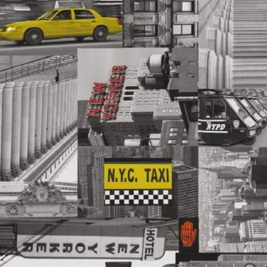 Самоклейка декоративная Gekkofix City Taxi город серый глянец 0,45 х 1м (11916)