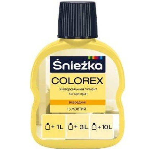 Універсальний пігментний концентрат Sniezka Colorex 13 жовтий 100 мл (103716), Жовтий, Жовтий