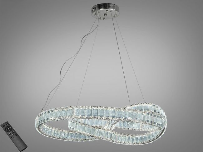 Люстра підвісна Diasha хром LED 92 Вт пульт 16 м&sup2;