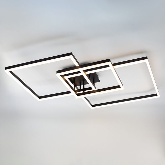 Керована світлодіодна люстра COCO 120W 3S-SMART-750x750x142-BLACK-220-IP20, Білий