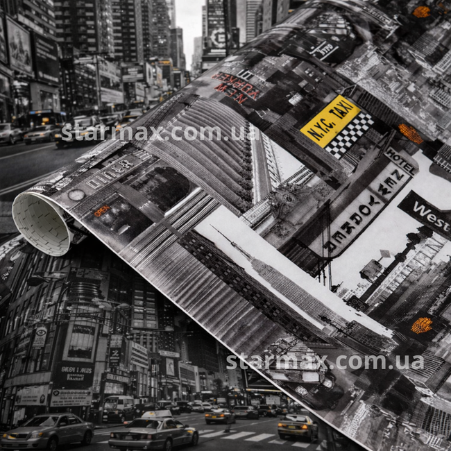 Самоклейка декоративна Gekkofix City Taxi місто сірий глянець 0,45 х 1м (11916)