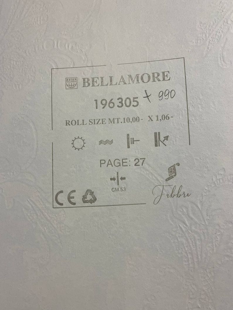 Обои виниловые на флизелиновой основе Wiganford Bellamore серый 1,06 х 10,05м (196305)