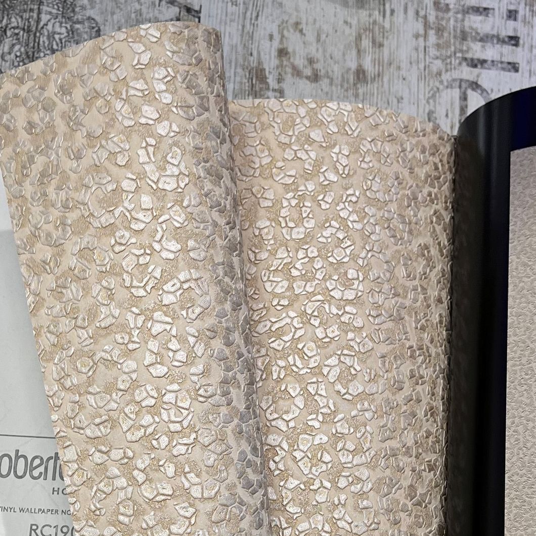 Шпалери вінілові на флізеліновій основі Wallpaper Roberto Cavalli Home бежевий 1,06 х 10,05м (RC19021), Бежевий, Бежевий