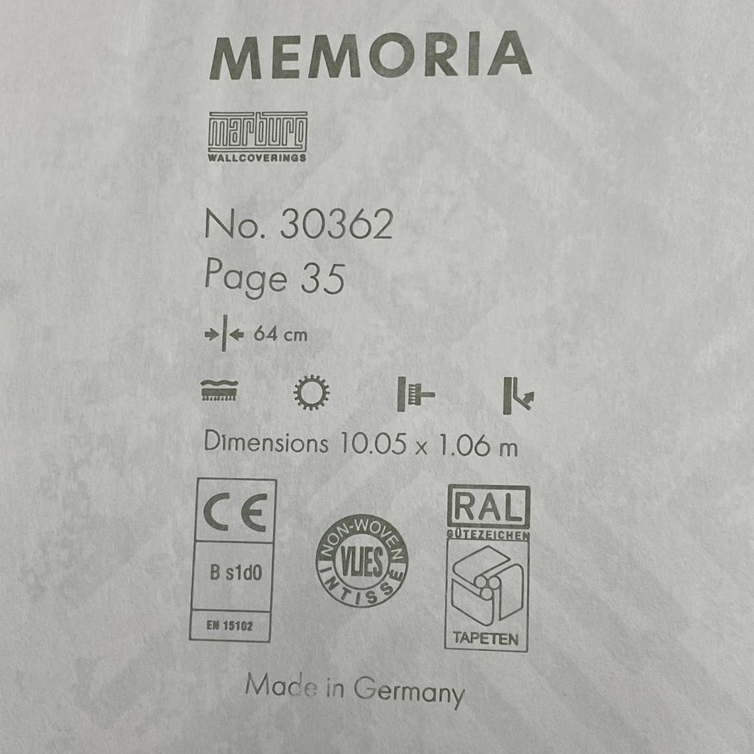 Шпалери вінілові на флізеліновій основі Бежеві Memoria 1,06 х 10,05м (30362)
