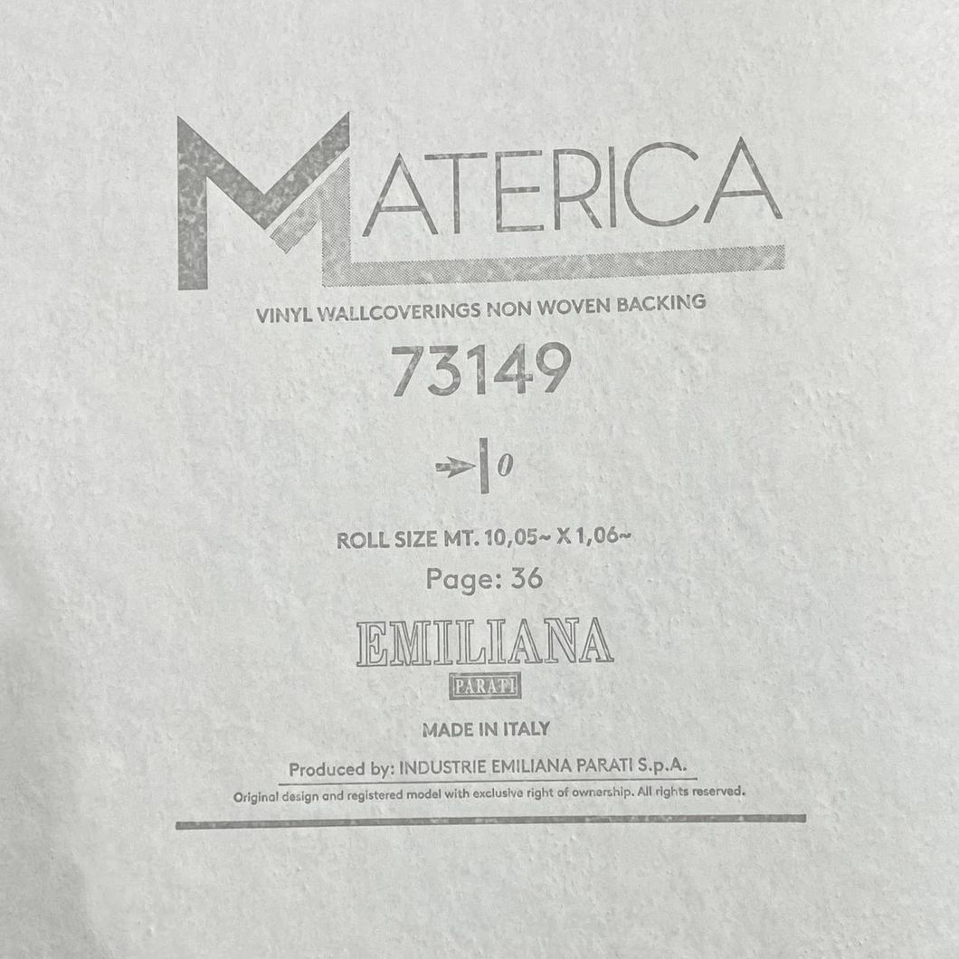 Обои виниловые на флизелиновой основе серый Materica (Emiliana Parati) 1,06 х 10,05м (73149)
