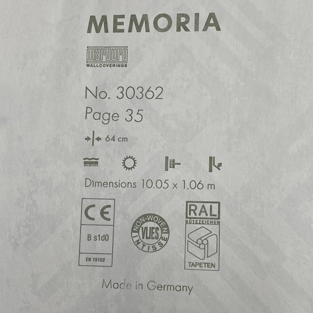 Шпалери вінілові на флізеліновій основі Бежеві Memoria Marburg 1,06 х 10,05м (30362)