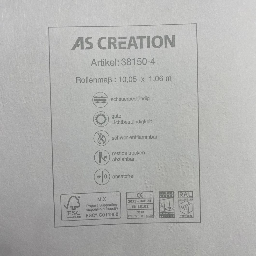 Обои виниловые на флизелиновой основе El Palacio (AS Creation) светло-серый 1,06 х 10,05м (38897-3)