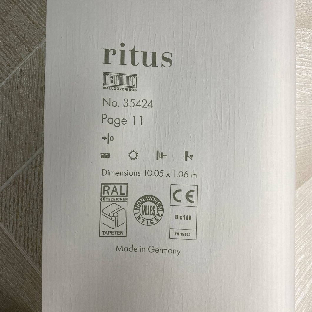 Шпалери вінілові на флізеліновій основі Marburg Ritus білий 1,06 х 10,05м (35424)