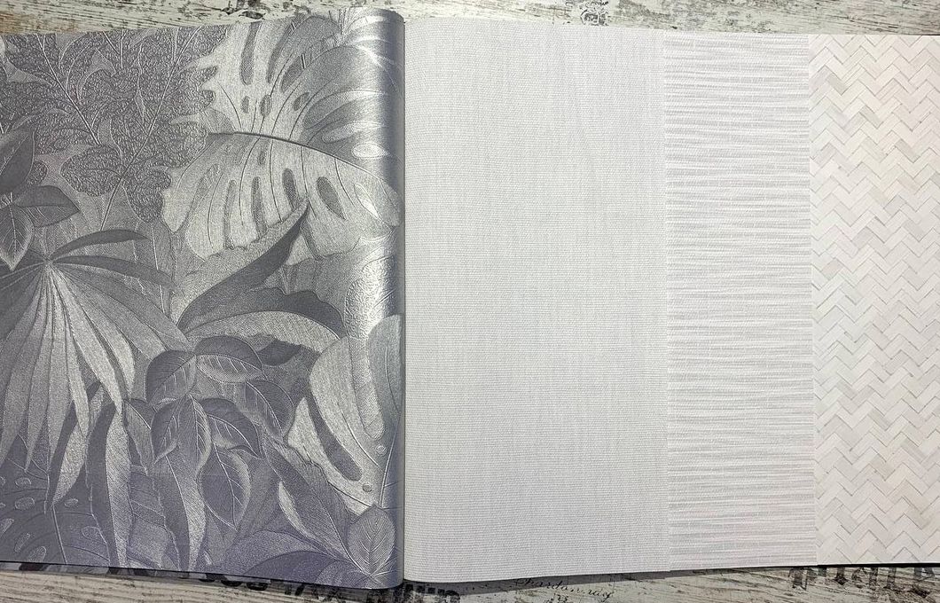 Обои виниловые на флизелиновой основе Marburg Botanica светло-серый 1,06 х 10,05м (33025)