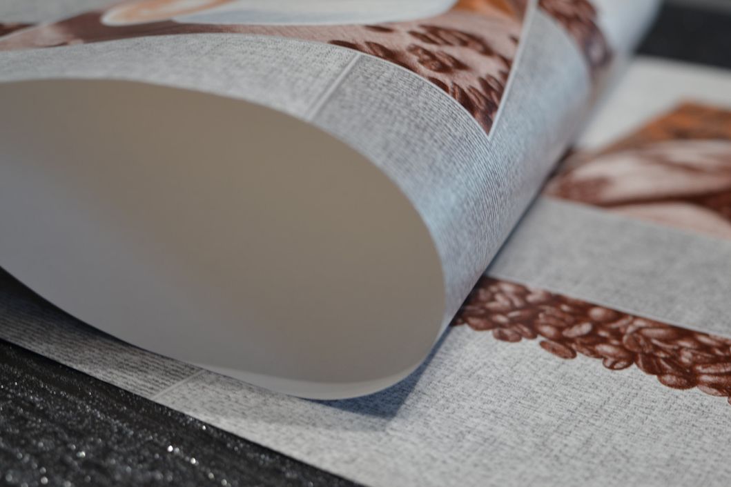Обои влагостойкие на бумажной основе Шарм Кофе Декор серый 0,53 х 10,05м (105-02)
