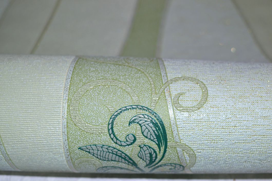 Шпалери вінілові на паперовій основі Crocus Хвиля зелений 0,53 х 10,05м (11123)