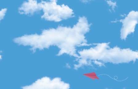 Самоклейка декоративная Hongda небо глянец 0,45х15м (5731-1), Голубой, Голубой