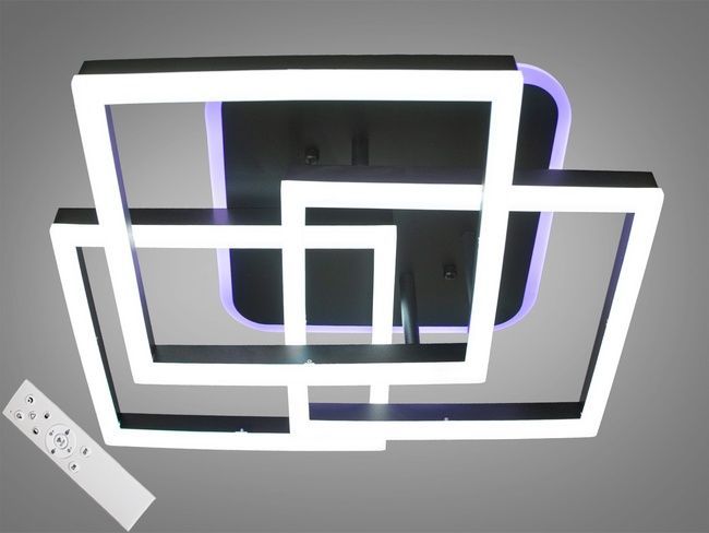 Світлодіодна люстра смарт світильник з пультом dimmer, 100W, чорний