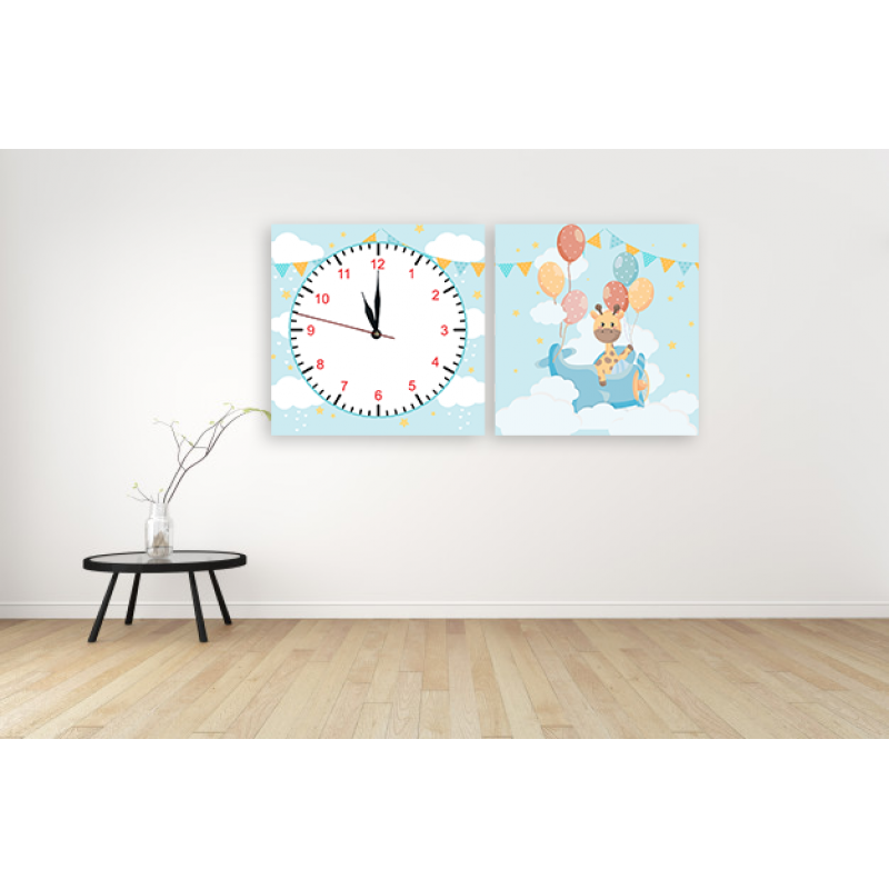 Часы модульная картина Жирафа 29 см х 60 см (3840 - МС - 22)