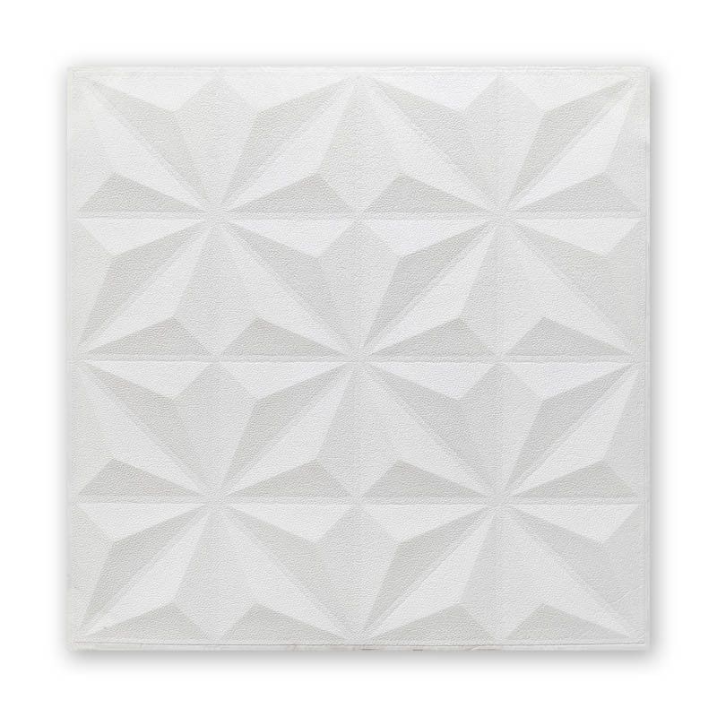 Панель стеновая самоклеющаяся декоративная 3D звезды белый 700x700x8мм (116), Белый, Белый