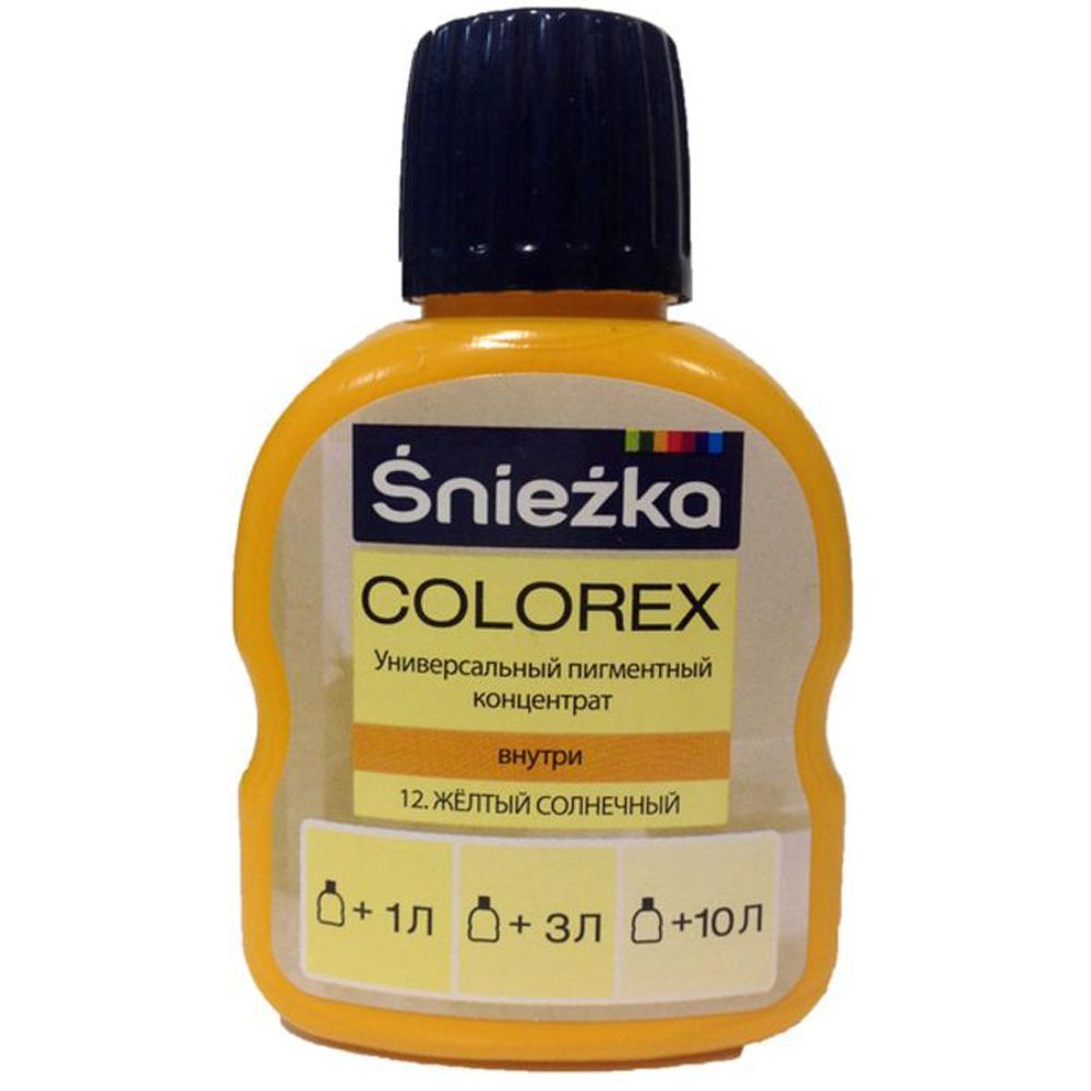 Универсальный пигментный концентрат Colorex Sniezka 12 желтый солнечный 100 мл (103717), Жёлтый, Жёлтый