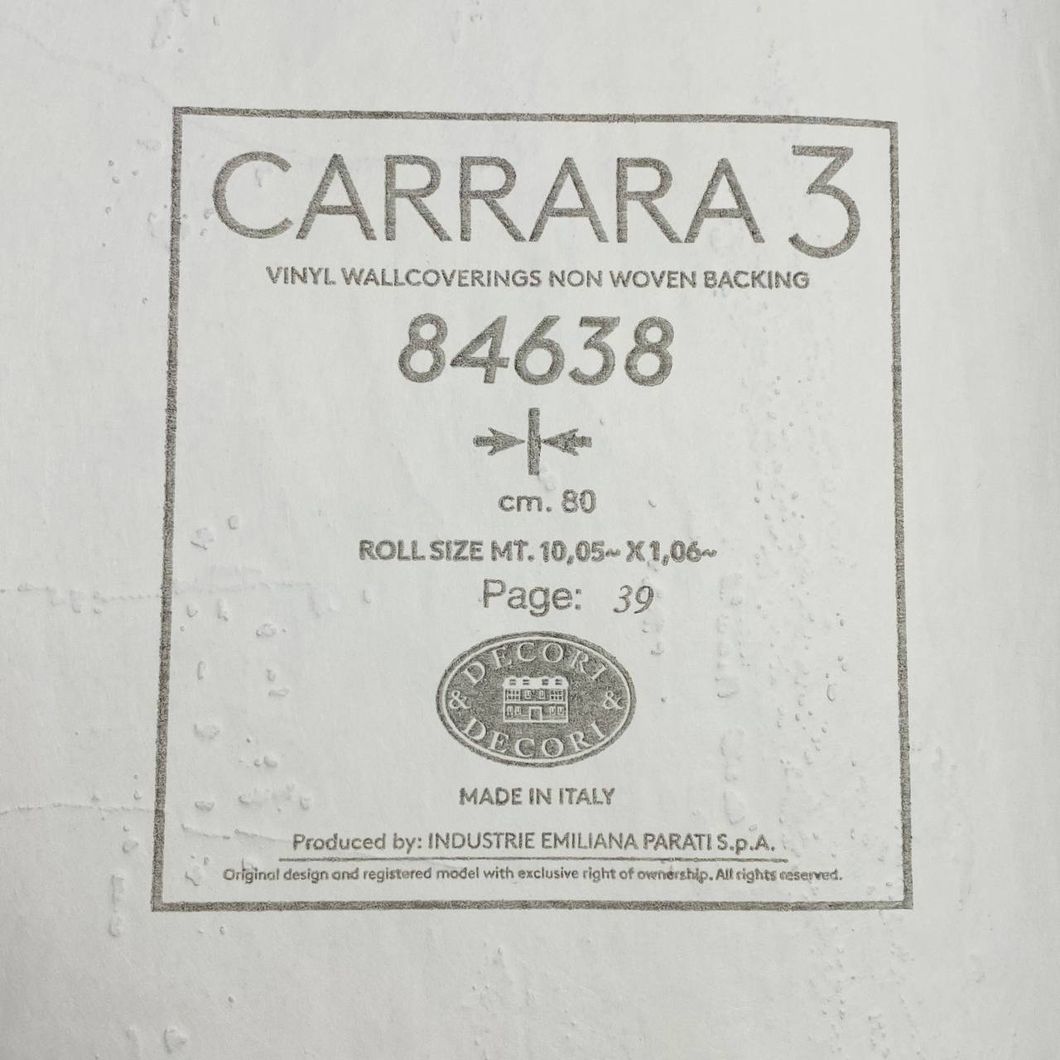 Шпалери вінілові на флізеліновій основі Emiliana Parati Carrara сірий 1,06 х 10,05м (84638)