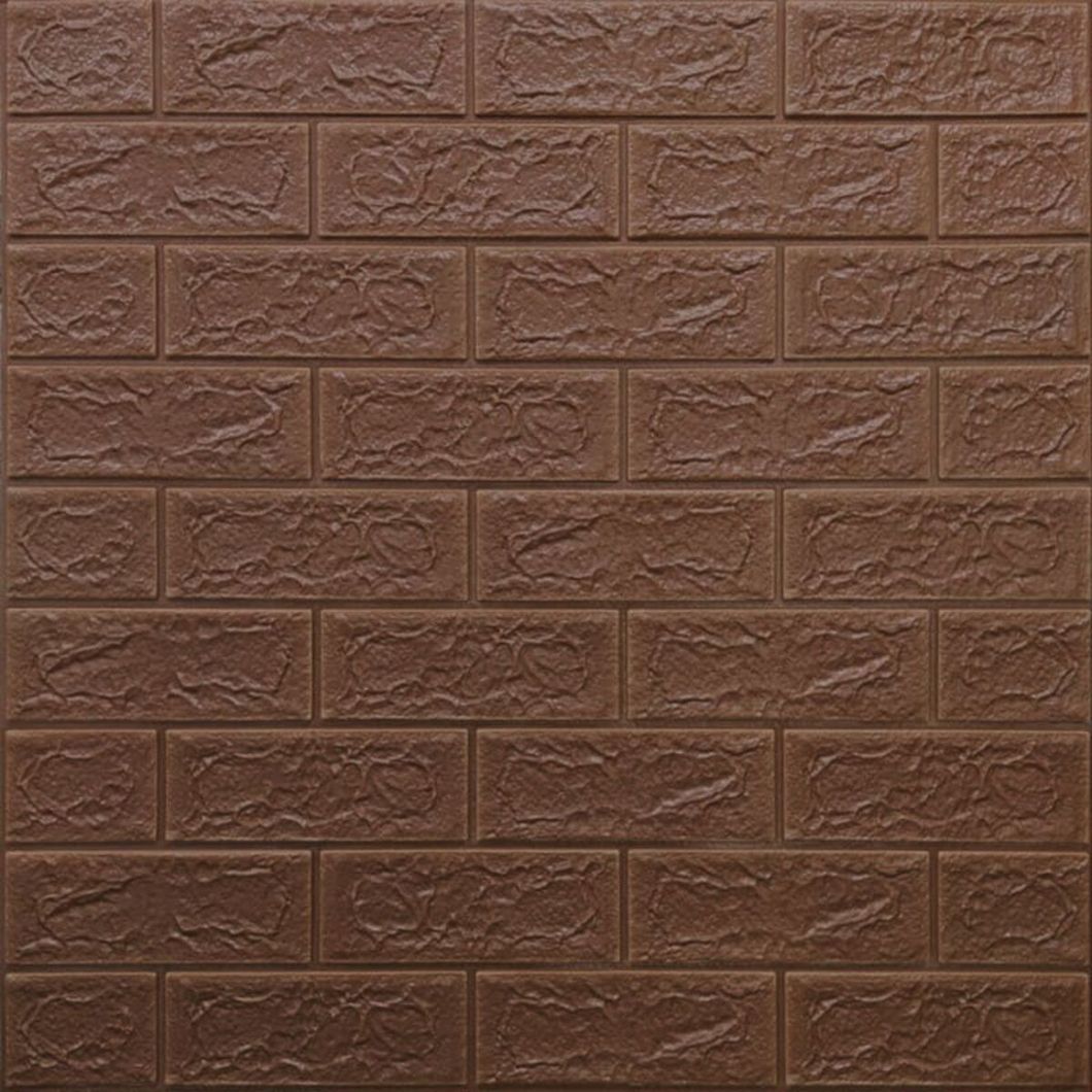 Панель стеновая самоклеющаяся декоративная 3D под кирпич Коричневый 700x770x5мм (020-5), Коричневый, Коричневый