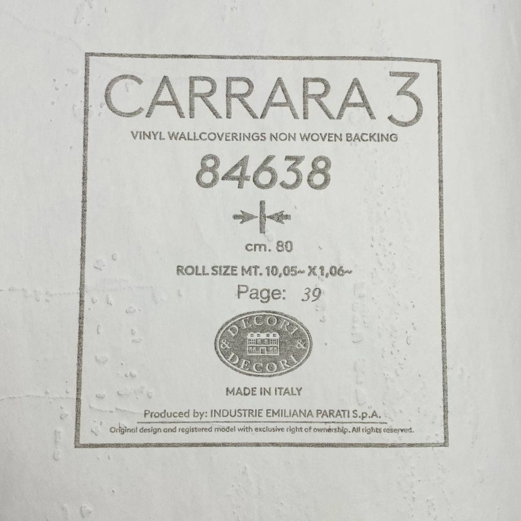 Шпалери вінілові на флізеліновій основі Emiliana Parati Carrara сірий 1,06 х 10,05м (84638)