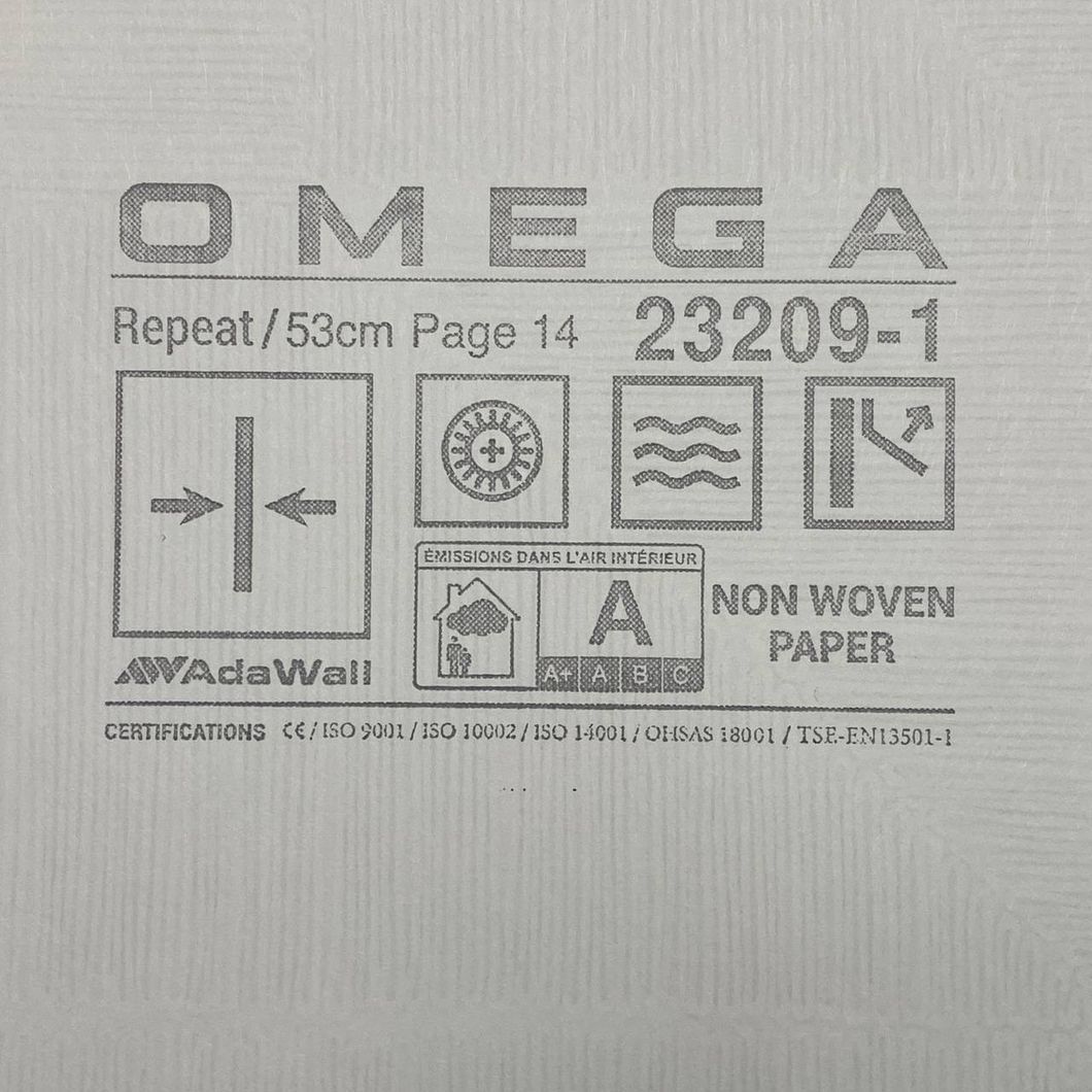 Обои виниловые на флизелиновой основе Светло серые OMEGA AdaWall 1,06 х 10,05м (23209-1)