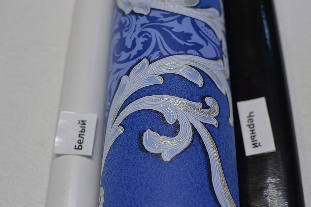 Шпалери вінілові на паперовій основі Vinil BKV Філіп Декор синій 0,53 х 10,05м (6-1119)