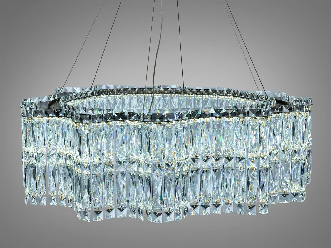 Підвісна кришталева люстра LED золото 125 Вт пульт